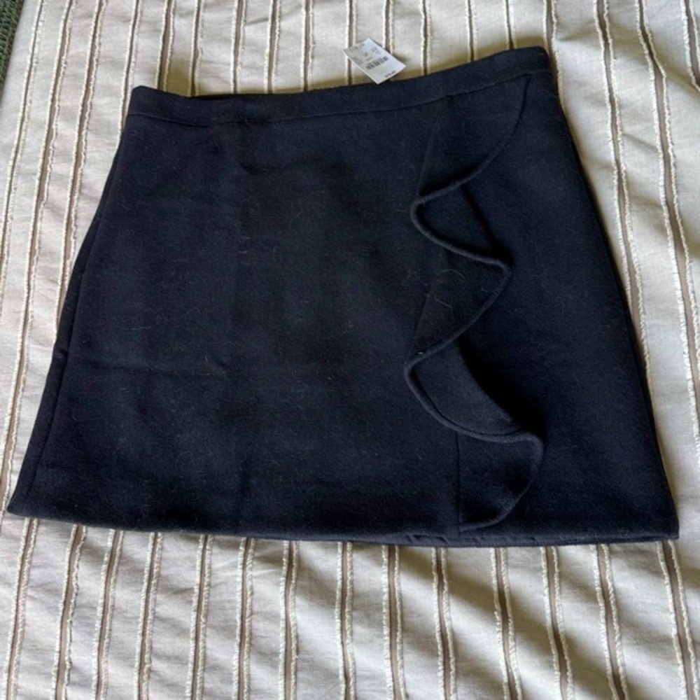 NWT! J. Crew wool mini skirt with ruffle detail